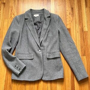 Grey herringbone blazer from Anne Taylor Loft